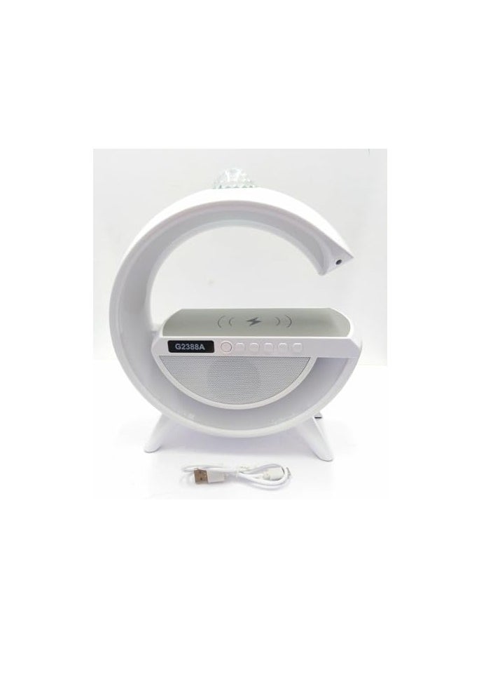 G2388A Wireless Speaker, Semicircular Design, Integrated Controls, White, USB Powered,Discolight