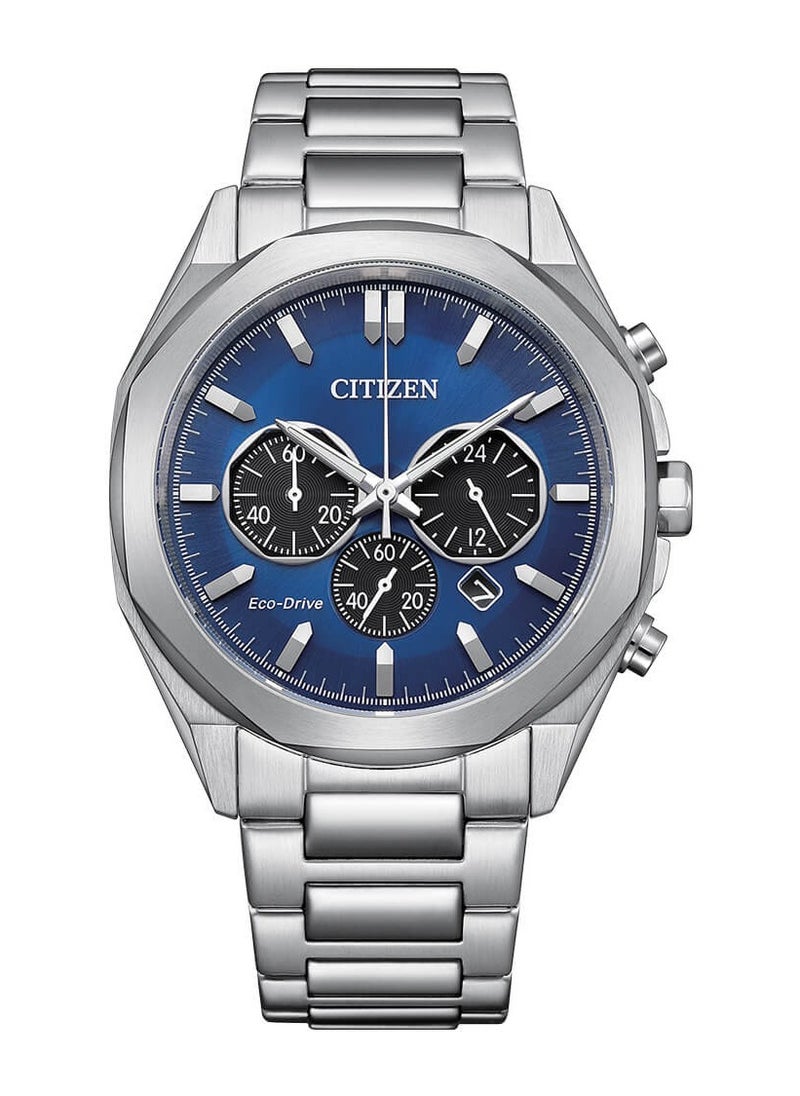 Eco-Drive Chronograph Blue Dial Stainless Steel Men's Watch CA4590-81L
