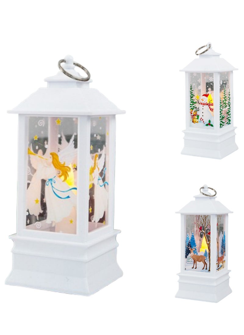 3pc Decorative Lamp Christmas Lantern Portable Christmas Lights Lantern Decoration Xmas Lantern