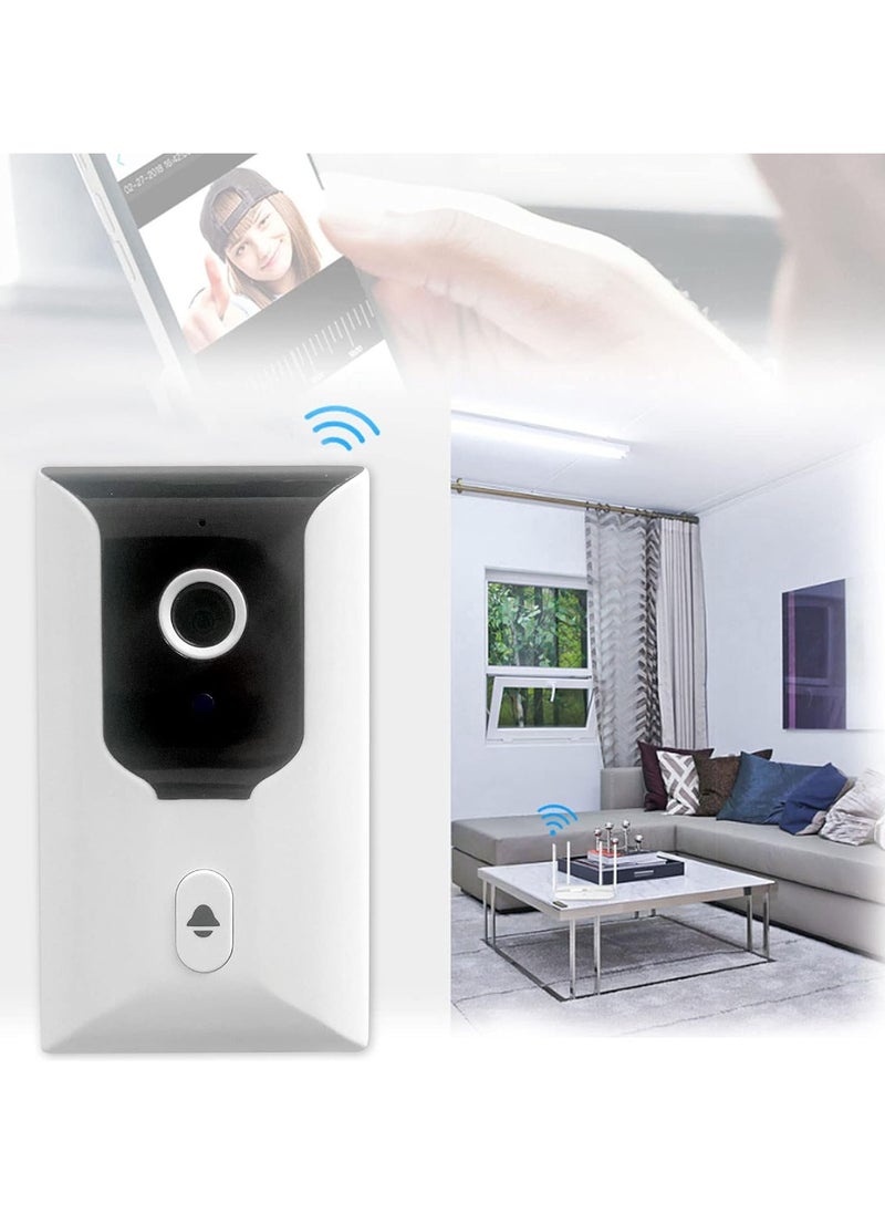 Smart Wireless Remote Video Doorbell Intelligent Visual Home Intercom HD Night Vision WiFi Rechargeable Security Doorbell with Two Way Call and Recording