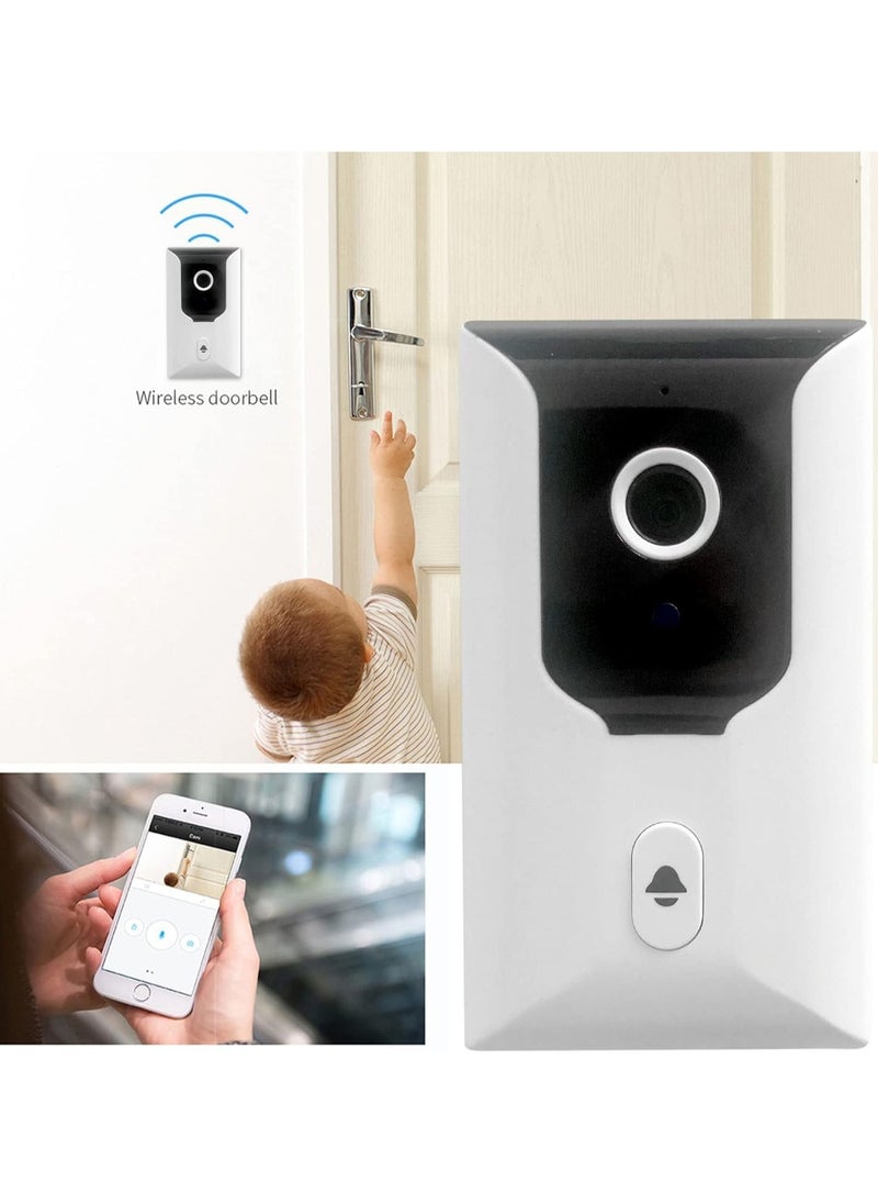 Smart Wireless Remote Video Doorbell Intelligent Visual Home Intercom HD Night Vision WiFi Rechargeable Security Doorbell with Two Way Call and Recording