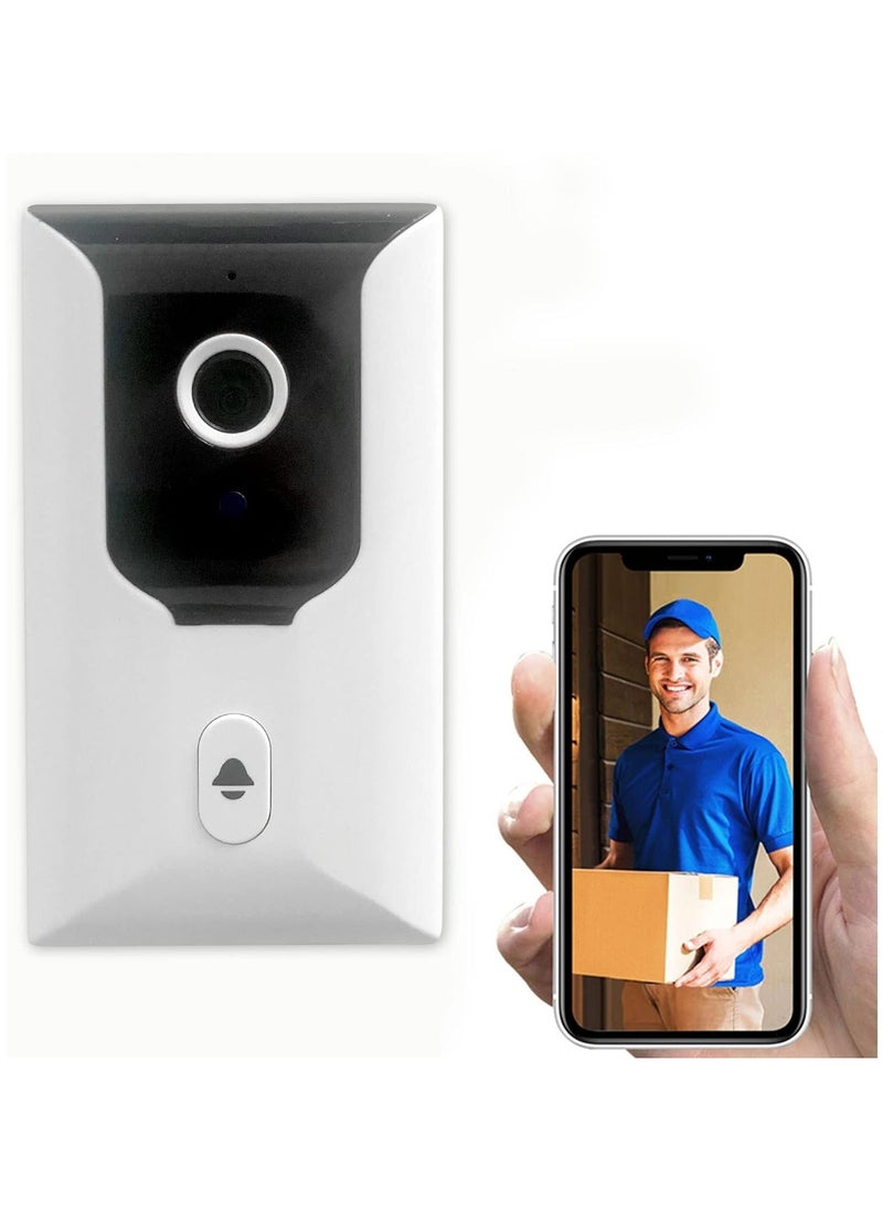 Smart Wireless Remote Video Doorbell Intelligent Visual Home Intercom HD Night Vision WiFi Rechargeable Security Doorbell with Two Way Call and Recording