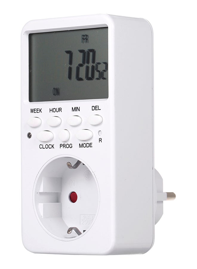 Digital Switch Socket Timer White 19 X 9 X 10cm