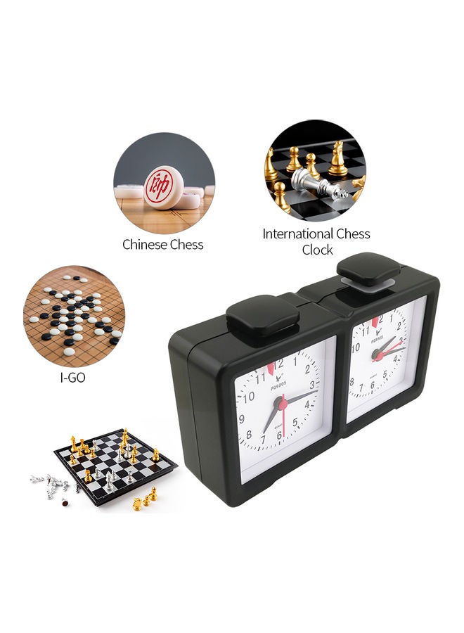 Electronic Quartz Chess Clock Timer Black/White 21.8x5.4x12.6cm