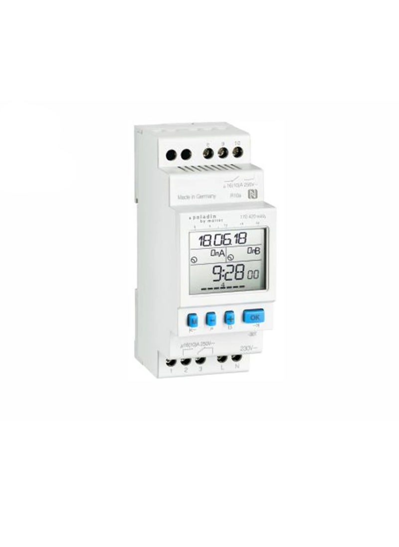 Weekly Programmable Timer Digital 230V Din Rail 170410 Hugo Muller