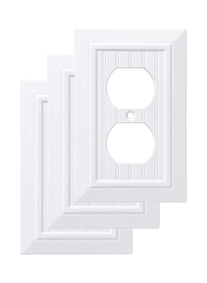 3-Piece Duplex Wall Plates White 3.15x0.26x4.88inch