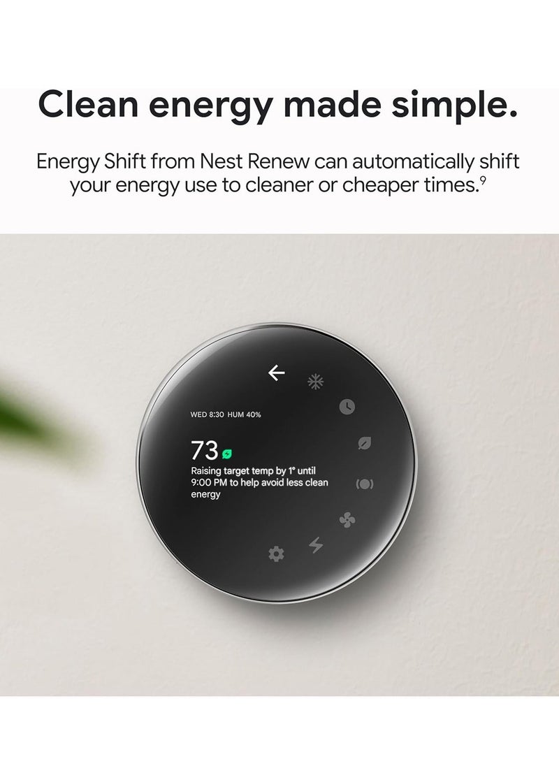 Google Nest Learning Thermostat (4th Gen) with Nest Temperature Sensor (2nd Gen) - Polished Obsidian