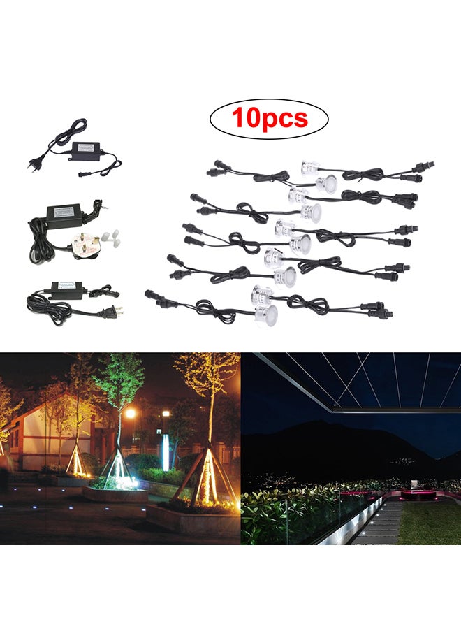 10-Piece Underground LED Deck Lights Multicolour 0.678kg