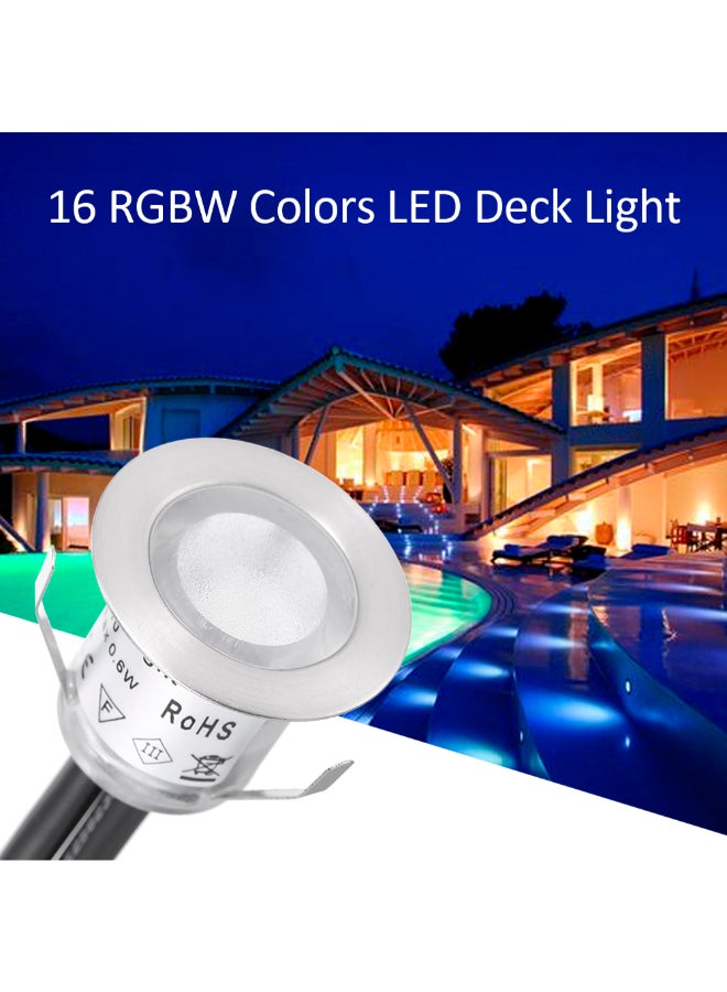 Adjustable Water-Resistant LED Deck Light With Remote Control White/Black