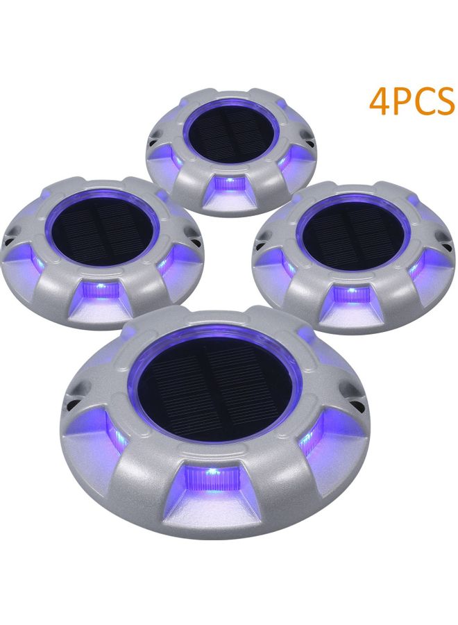 4-Piece Solar Powered Deck Light Purple 13x13x11.4cm