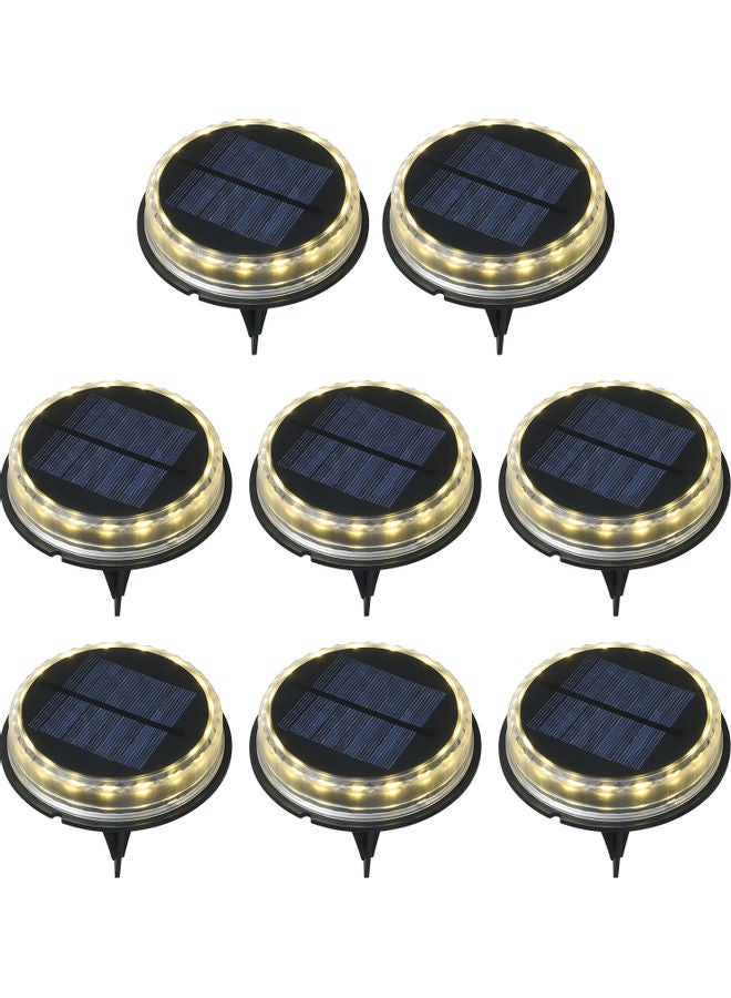 8-Piece LED Solar Deck Light Warm Yellow