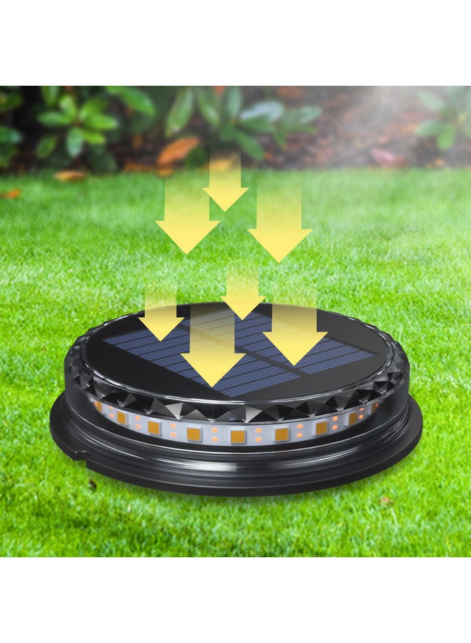 8-Piece LED Solar Deck Light Warm Yellow