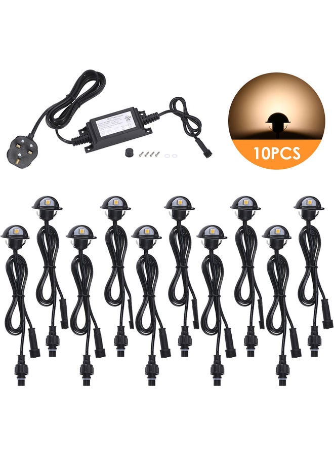 10-Piece LED Deck Light Set Black