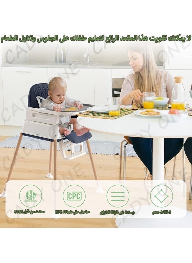 7-in-1 adjustable baby and toddler feeding chair with detachable tray