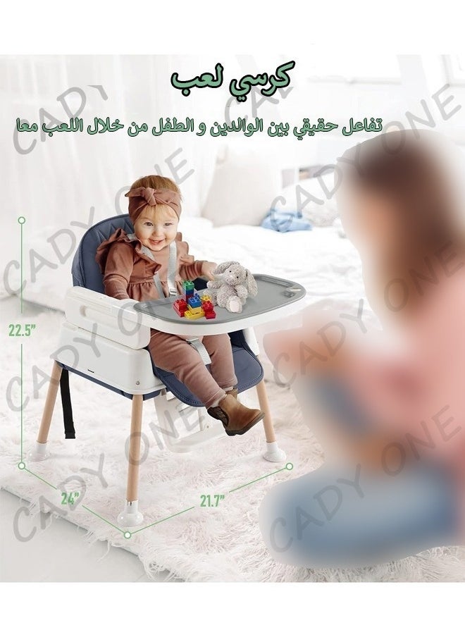 7-in-1 adjustable baby and toddler feeding chair with detachable tray