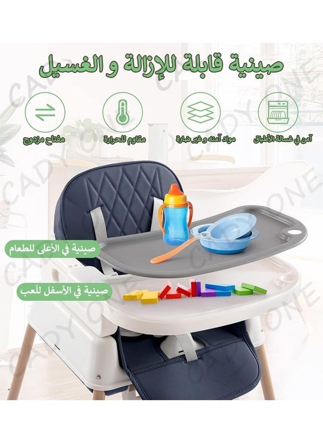 7-in-1 adjustable baby and toddler feeding chair with detachable tray