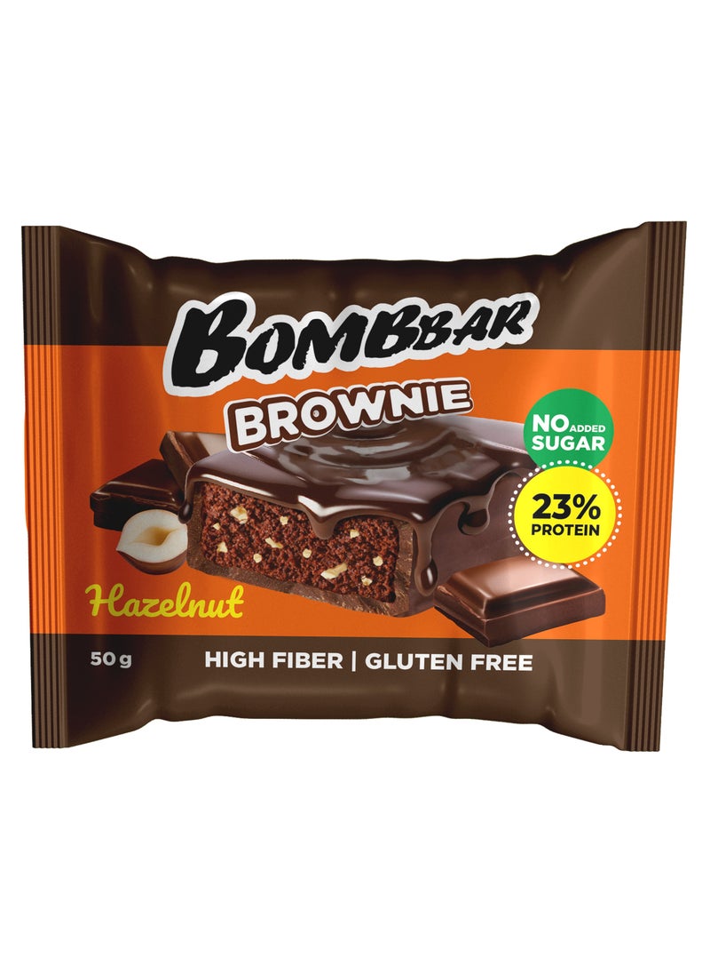 Protein Brownie Hazelnut Gluten Free, High Fiber and No Sugar Added 10x50g