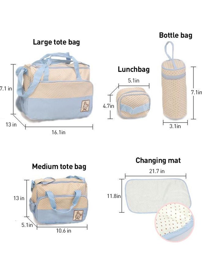 5-Piece Waterproof Large Capacity Travel Diaper Bag Set