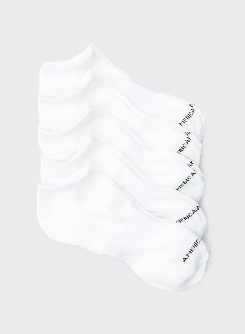 5 Pack Low Cut Socks White