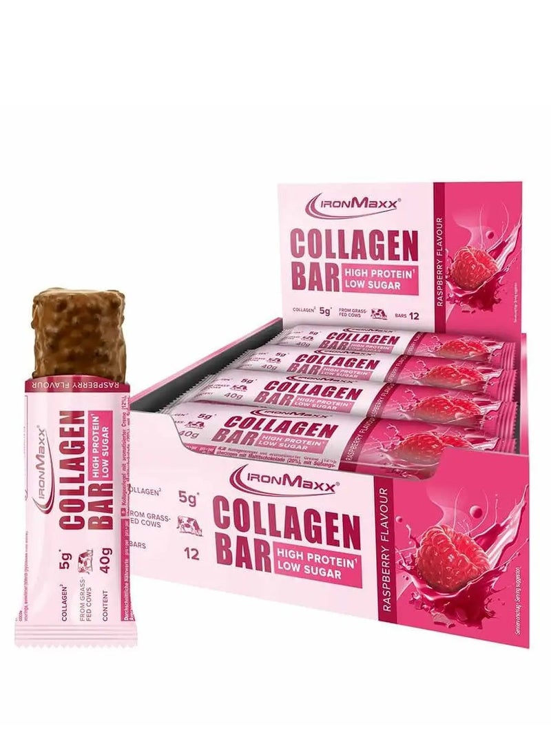 IronMaxx, Collagen Bar, Raspberry, 40g Pack of 12