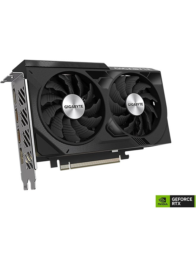 GeForce RTX 4060 WINDFORCE OC 8GB GDDR6 Graphics Card, 2475 MHz Core Clock, 3072 CUDA Cores, PCIe 4.0, Dual DP 1.4a & HDMI 2.1a, Ray Tracing, DLSS 3, Dual Fans, 4K Gaming, Low Power Consumption | GV-N4060WF2OC-8GD Black