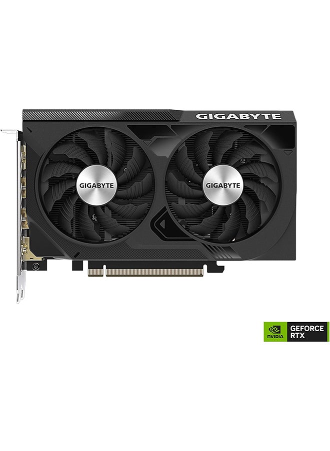 GeForce RTX 4060 WINDFORCE OC 8GB GDDR6 Graphics Card, 2475 MHz Core Clock, 3072 CUDA Cores, PCIe 4.0, Dual DP 1.4a & HDMI 2.1a, Ray Tracing, DLSS 3, Dual Fans, 4K Gaming, Low Power Consumption | GV-N4060WF2OC-8GD Black