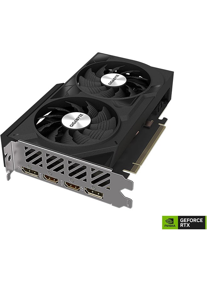 GeForce RTX 4060 WINDFORCE OC 8GB GDDR6 Graphics Card, 2475 MHz Core Clock, 3072 CUDA Cores, PCIe 4.0, Dual DP 1.4a & HDMI 2.1a, Ray Tracing, DLSS 3, Dual Fans, 4K Gaming, Low Power Consumption | GV-N4060WF2OC-8GD Black