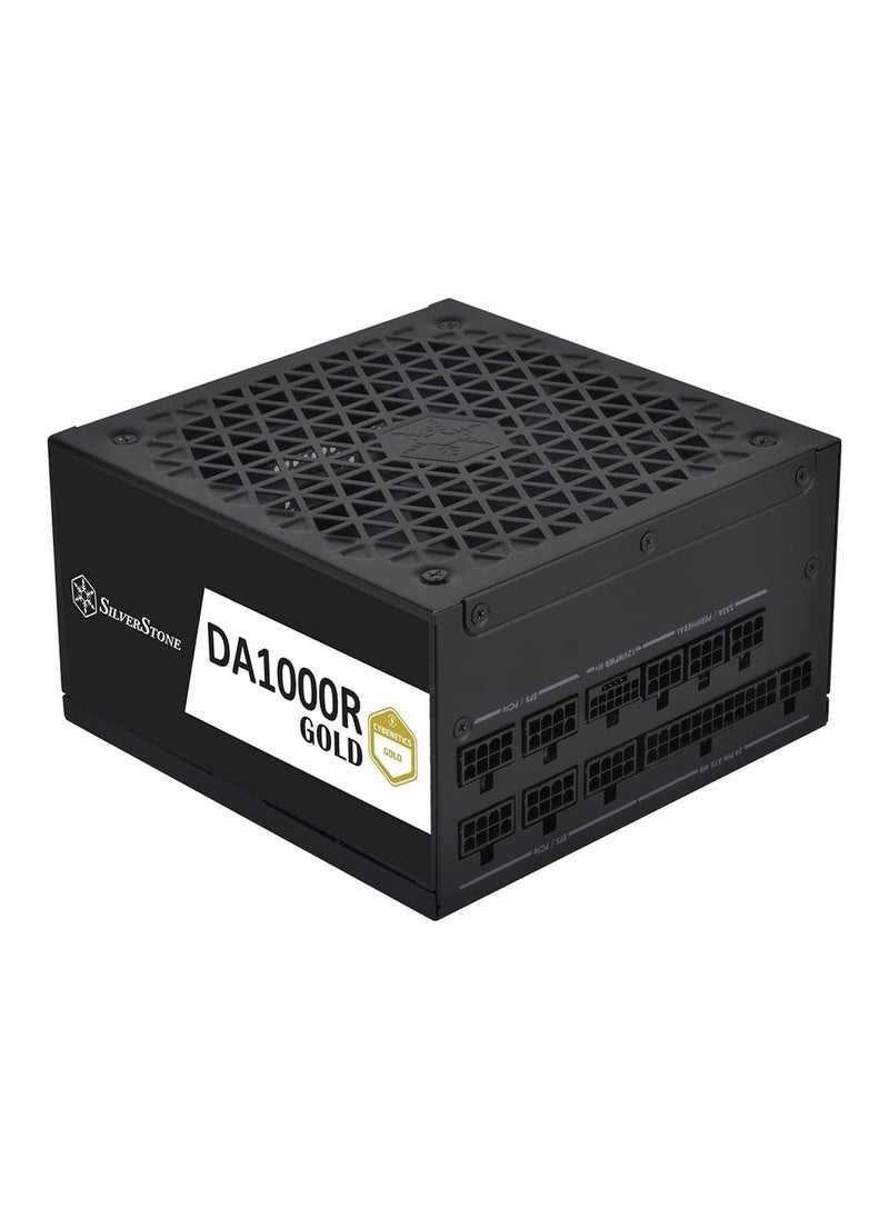 DA1000R Fully Modular ATX Power Supply, Cybenetics Gold, 1000W Max Output Power, Gen5 12VHPWR PCIe Connector, 135mm Silent FDB Fan, Active PFC, SST-DA1000R-GM