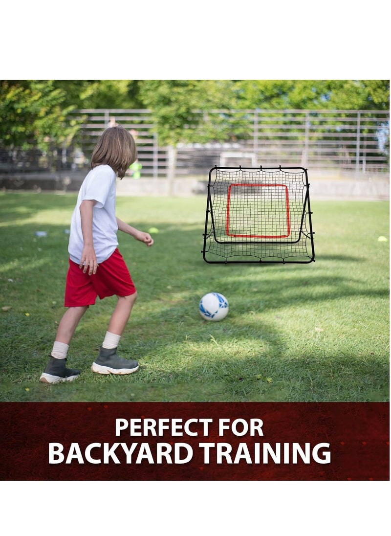 Football Bouncer Football Kickback Rebounder Adjustable Angles Training Equipment, Removable Football Goal