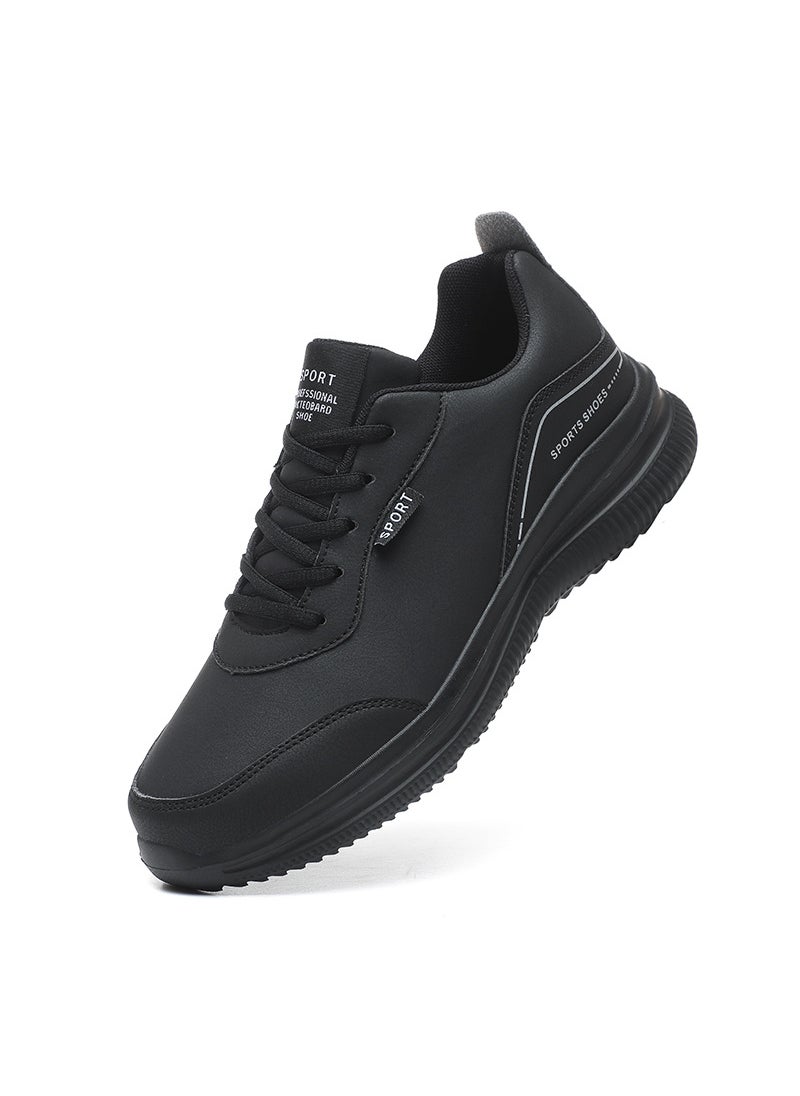 Jinjiang Plus-Size Mens Waterproof Sneakers all black