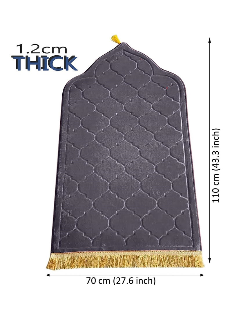 Pack of 4 Prayer Mats 70x110cm Anti-Slip Velvet Top Islamic Prayer Rug New Dome Design Thick Padded Sajadah Prayer Mat for Kids Men Women Eid Gift Ramadan Prayer Mat Multicolor
