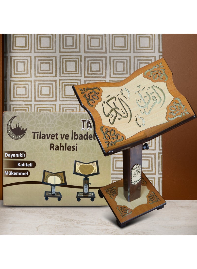 High quality laser engraved wooden Turkish Quran holder  .  Large SIZE model 013