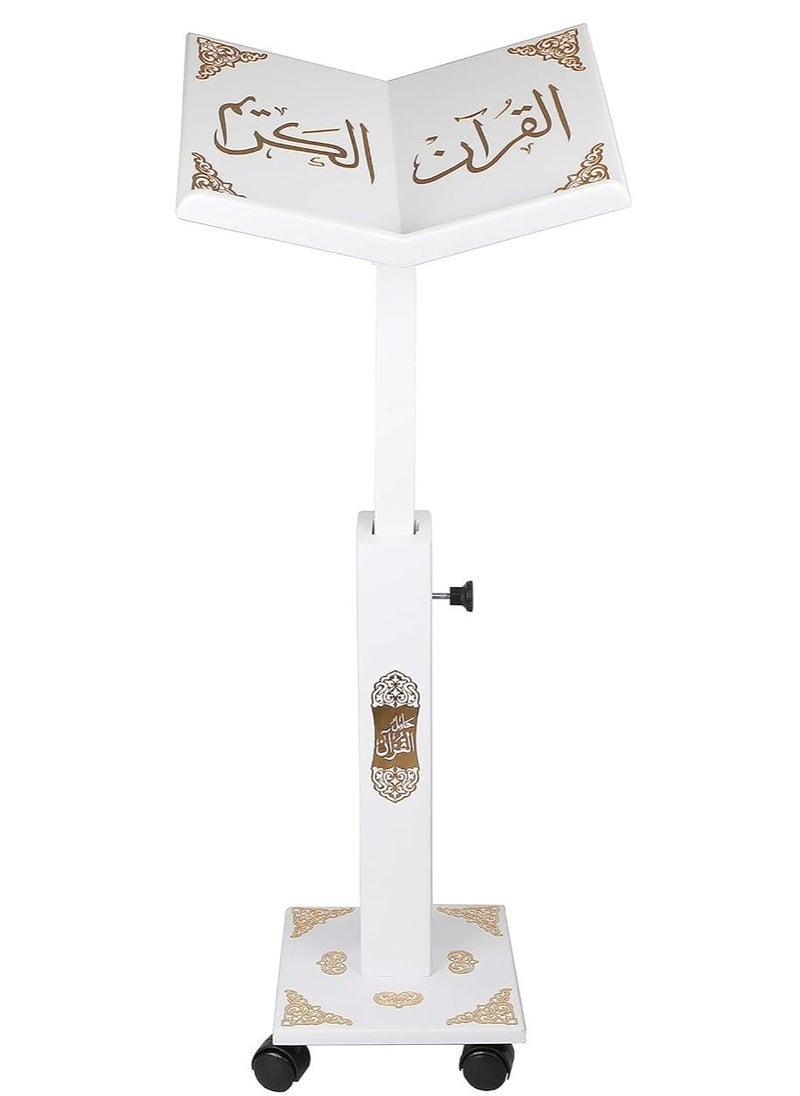 Holy Quran Holder with Golden Acrylic Decoration Height 110 cm White