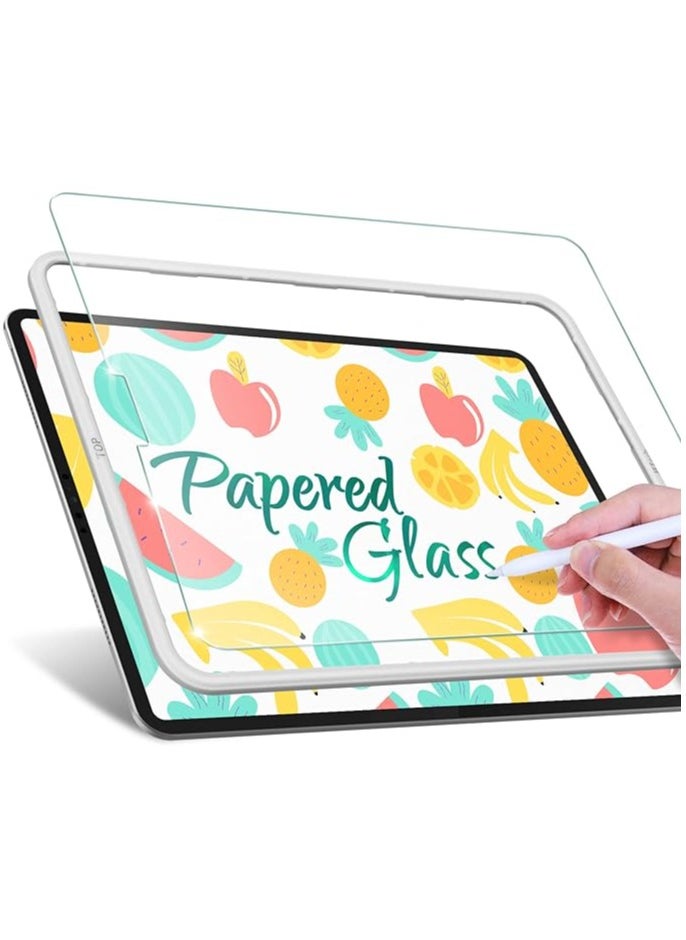 Papered Glass Screen Protector for iPad Pro 12.9-Inch 2022/2021/2020/2018 (6th/5th/4th/3rd Generation) with Easy Installation Frame, Tempered Glass with Paper-Matte Finish Anti-Glare, 1-Pack