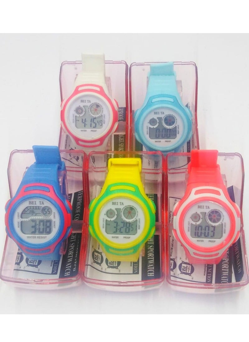 Children Colourful Kids Digital  Watches, Set of 10, Mixed Colours