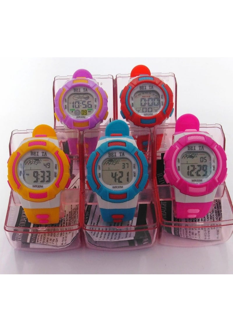 Colourful Digital Children Watches, Assorted  Set of 10