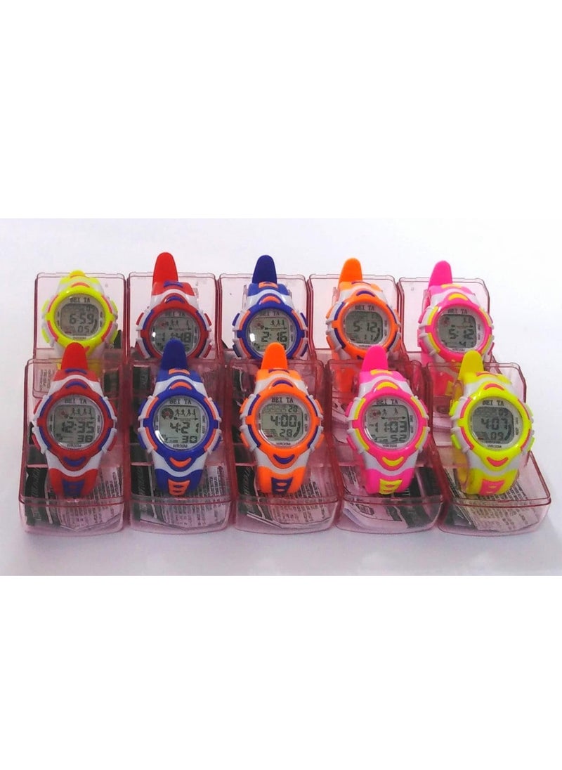 Colourful Digital Children Sports Watches, Set of 10,