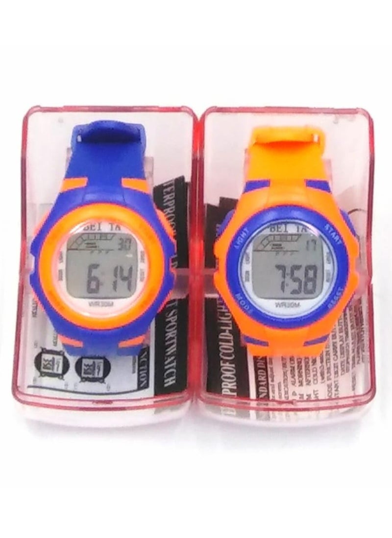 Colourful Digital  Children Wristwatches, Set of 10, Assorted Colours