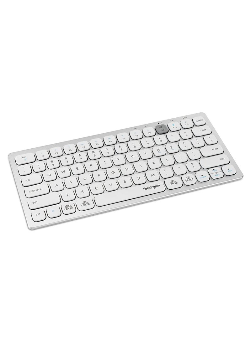 Wireless Mini Keyboard via Bluetooth or USB 3.0, Compact QWERTY IT Multi-Device and Dual Wireless, Compatible with Windows, Mac, iOS and Chrome OS Arabic