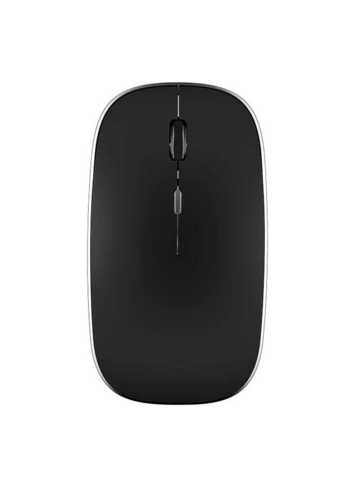 Dual-Mode Wireless Mouse Bluetooth 5.0 & USB 2.4G, Silent Noiseless Slim Design for Laptop, 4 Adjustable DPI Levels Compatible With Mackbook HP Acer Lenovo Thinkpad Elegant Black