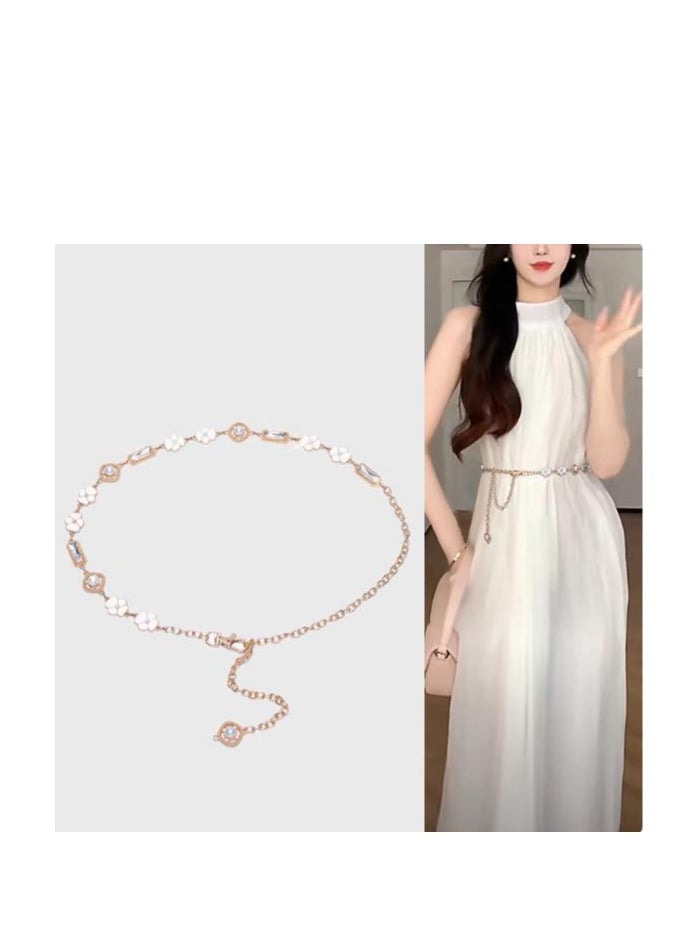 Pearl Flower Chain Belt Waist Chain Decorative Clothing