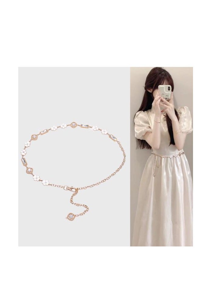 Pearl Flower Chain Belt Waist Chain Decorative Clothing