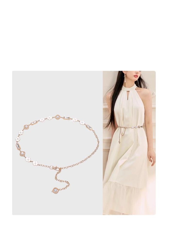 Pearl Flower Chain Belt Waist Chain Decorative Clothing