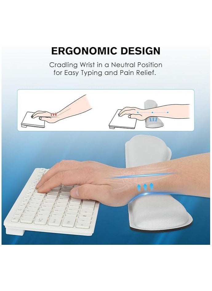 Memory Keyboard Wrist Rest, Ergonomic Wrist Rest for Computer Keyboard, Foldable for Easy Typing and Pain Relief, Mouse Wrist Pad, Non-Slip Wrist Rest, Suitable for Games, Computers, Laptops