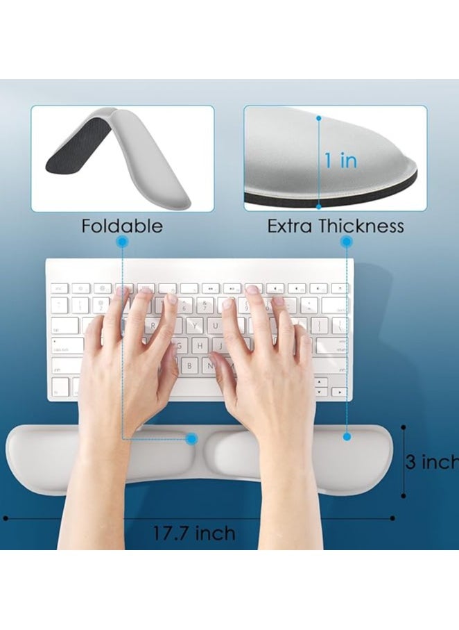 Memory Keyboard Wrist Rest, Ergonomic Wrist Rest for Computer Keyboard, Foldable for Easy Typing and Pain Relief, Mouse Wrist Pad, Non-Slip Wrist Rest, Suitable for Games, Computers, Laptops