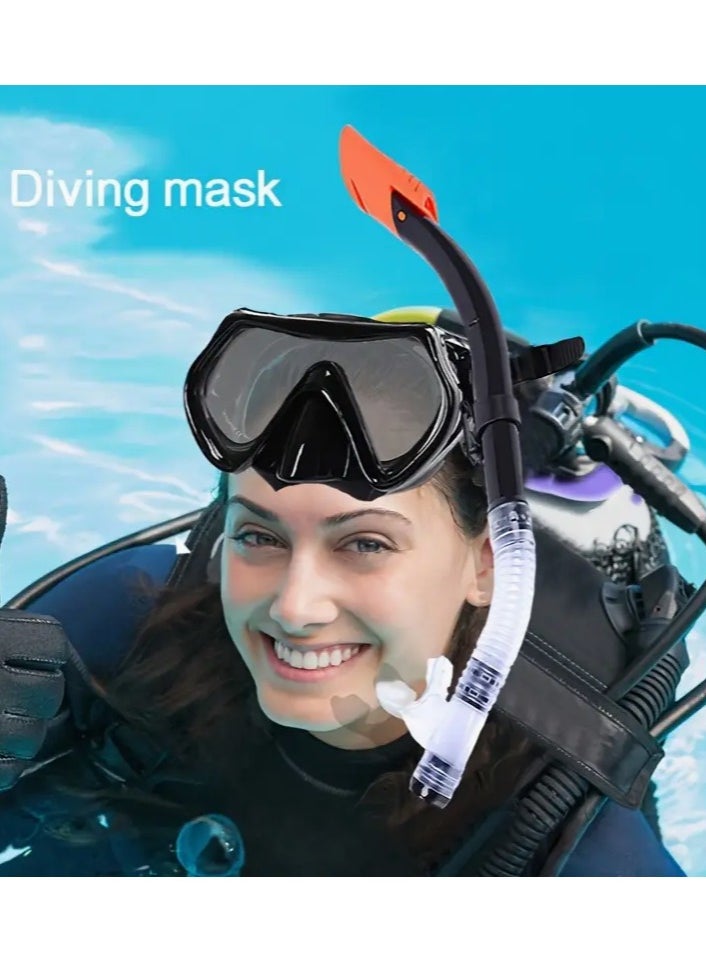 Snorkeling Mask Full Face with 180° Panoramic View, Anti-Fog & Anti-Leak Design, Foldable Breathing Tube, Adjustable Strap, Camera Mount, Ideal for Adults & Kids, Scuba Diving & Swimming Gear