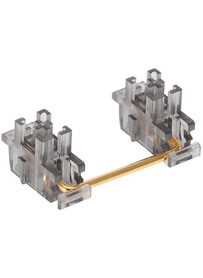 DUROCK Transparent Smokey Plate Mount Stabilizer, 2U 6.25U Gold-Plated Wires Compatible with Cherry MX Plate Stabilizers (DUROCK Smokey Plate Stabs 80% Keyboard Kit)