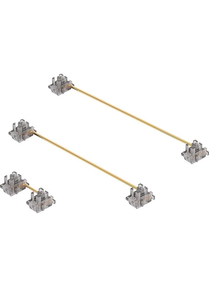 DUROCK Transparent Smokey Plate Mount Stabilizer, 2U 6.25U Gold-Plated Wires Compatible with Cherry MX Plate Stabilizers (DUROCK Smokey Plate Stabs 80% Keyboard Kit)