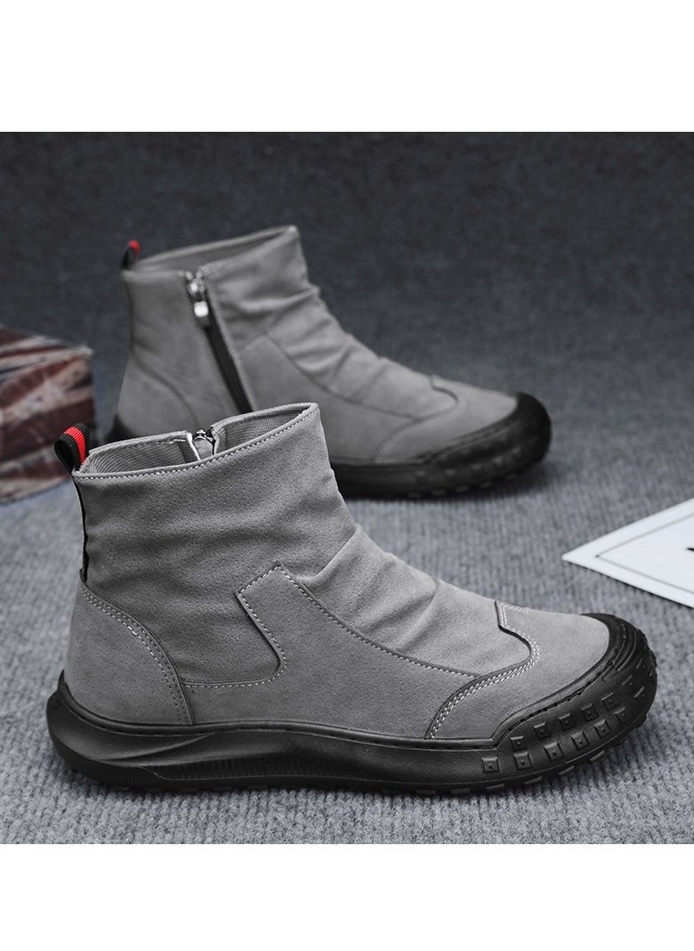 Martin Boots New High Top Casual Fashion Shoes Black Anti Dirt and Wear Resistant Fashion Men's Leather Boots