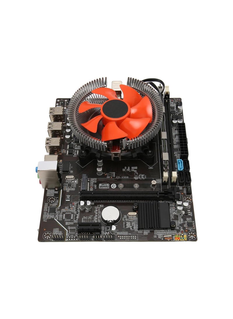 Motherboard CPU Combo, Indicator Light DDR3 PC Motherboard 12 Threads Gigabit Network Card X79 for Desktop PC